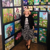 in front of my display the night of the Flower Show Gala